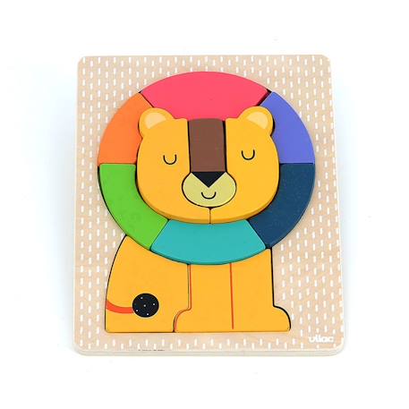 Puzzle encastrement lion andy westface Jaune 1 - vertbaudet enfant 
