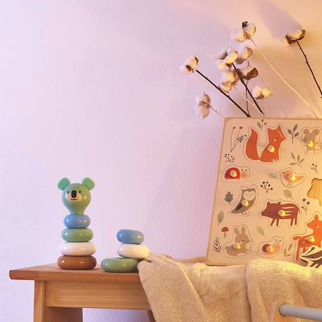 Encastrement en bois animaux de la forêt Beige 6 - vertbaudet enfant 