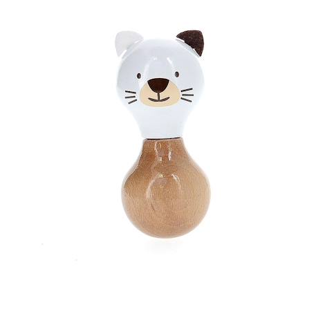 Hochet maracas mariette la minette Blanc 1 - vertbaudet enfant 