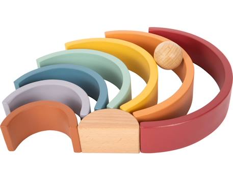 Arc-en-ciel en bois safari Beige 4 - vertbaudet enfant 