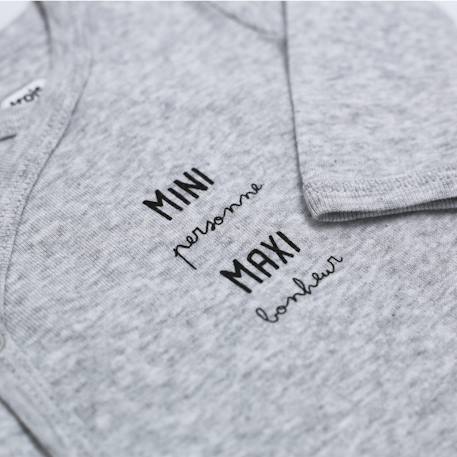 Lot de 2 bodies bébé manches longues Gris 3 - vertbaudet enfant 