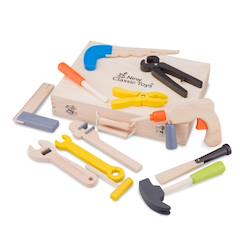 Small Foot Boîte à Outils 2 En 1 Nordic En Bois Avec Accessoires - Mini-Établi Pour Enfants Dès 3 Ans