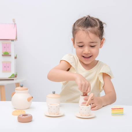 Service à thé en bois Blanc 4 - vertbaudet enfant 