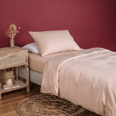 Housse de couette 1 personne pur coton bio Blanc+Bleu nuit+Ecru+Eucalyptus+Gris tourterelle+Rose nude+Terracotta 31 - vertbaudet enfant 