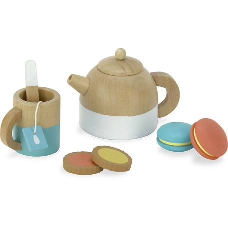 Service à thé en bois Beige 3 - vertbaudet enfant 