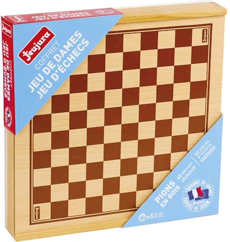 Coffret jeu de dames et d'echecs Beige 1 - vertbaudet enfant 