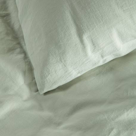 Housse de couette satin de coton bio lavé 1 personne Ambre+Blanc craie+Cyprès+Lin+Peach+Tilleul 34 - vertbaudet enfant 