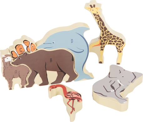 Puzzle de lettres animaux Beige 3 - vertbaudet enfant 