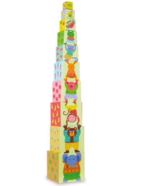 Cubes gigognes animaux Vert 2 - vertbaudet enfant 
