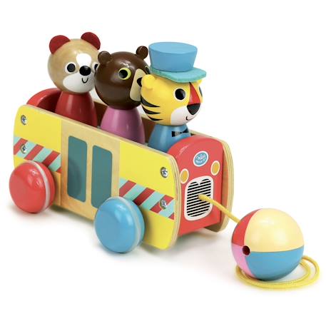 Le bus des formes à trainer Jaune 1 - vertbaudet enfant 