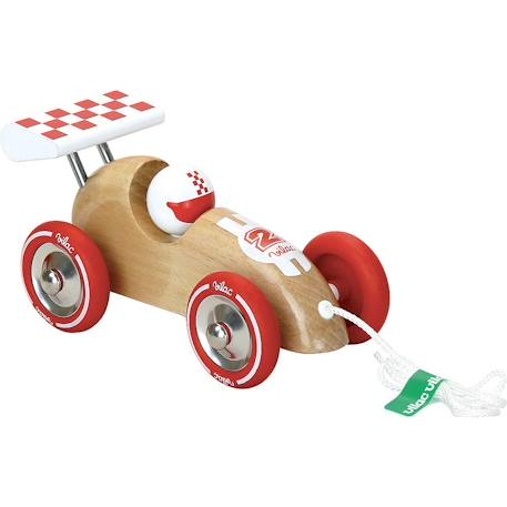 Voiture de course à tirer Beige 1 - vertbaudet enfant 