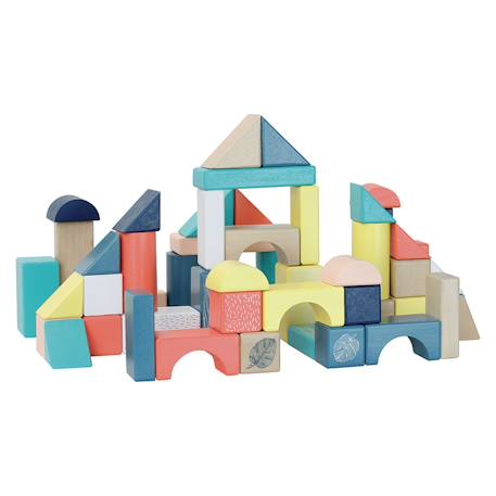 Baril de 54 cubes sous la canopée Bleu 3 - vertbaudet enfant 