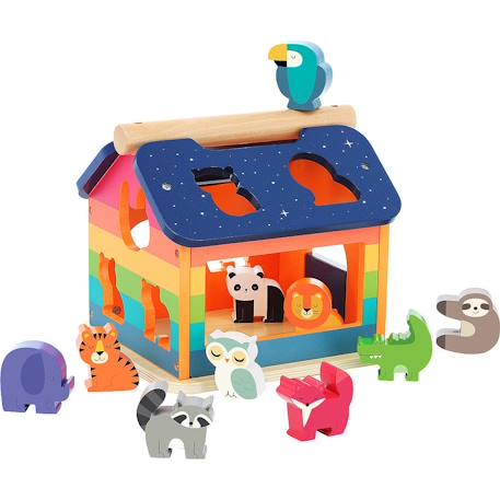 Maison des formes arc-en-ciel Bleu 1 - vertbaudet enfant 