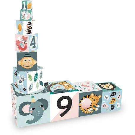 Cubes gigognes - les animaux Bleu 3 - vertbaudet enfant 