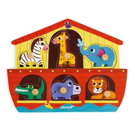 Puzzle arche de noé Rouge 1 - vertbaudet enfant 