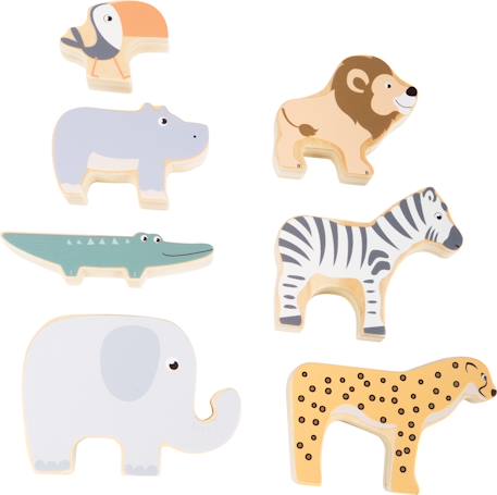 Animaux à empiler safari Beige 2 - vertbaudet enfant 