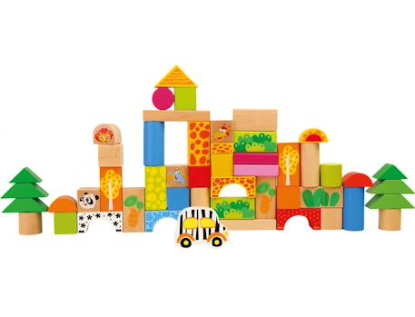 Blocs de construction en bois zoo Beige 2 - vertbaudet enfant 