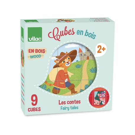 Cubes en bois - les contes Beige 3 - vertbaudet enfant 
