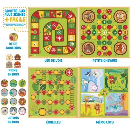 Mon 1er coffret de jeux en bois Vert 3 - vertbaudet enfant 