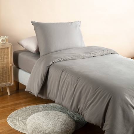 Housse de couette 1 personne pur coton bio Blanc+Bleu nuit+Ecru+Eucalyptus+Gris tourterelle+Rose nude+Terracotta 25 - vertbaudet enfant 