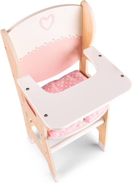 Chaise haute en bois pour poupée Blanc 4 - vertbaudet enfant 