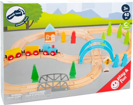 Chemin de fer en bois grand voyage Beige 3 - vertbaudet enfant 