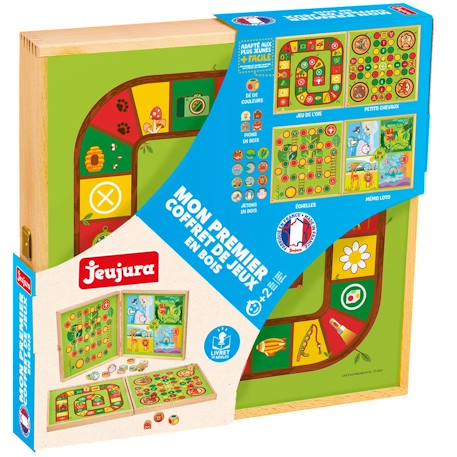 Mon 1er coffret de jeux en bois Vert 1 - vertbaudet enfant 