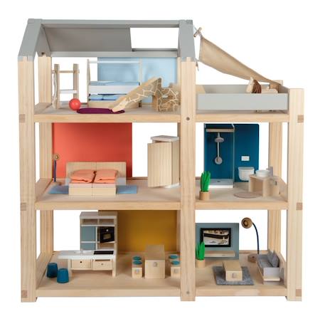 Maison de poupées nature avec meubles Beige 2 - vertbaudet enfant 