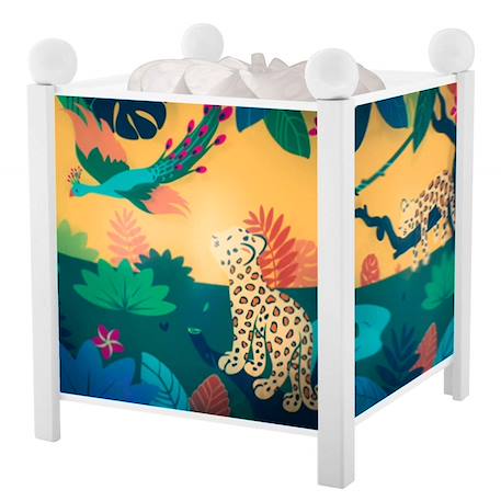Veilleuse lanterne magique savane blanc Jaune 1 - vertbaudet enfant 