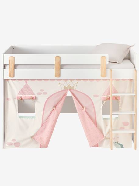Tente de lit Princesse féérique pour lit mezzanine mi hauteur ligne Everest rose 1 - vertbaudet enfant 