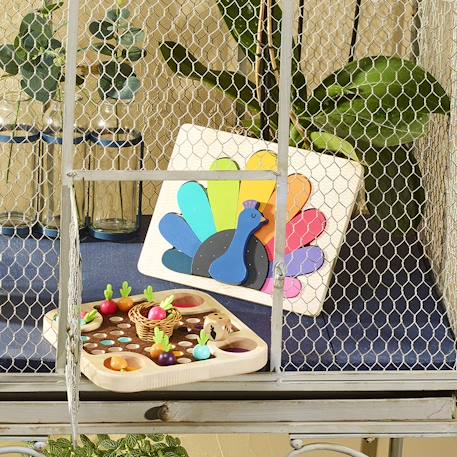 Puzzle encastrement paon andy westface Bleu 4 - vertbaudet enfant 