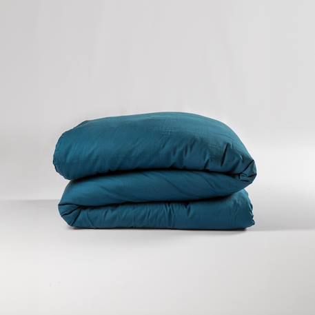 Housse de couette 1 personne pur coton bio Blanc+Bleu nuit+Ecru+Eucalyptus+Gris tourterelle+Rose nude+Terracotta 8 - vertbaudet enfant 