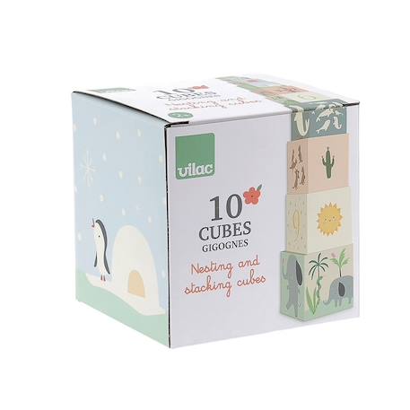 Cubes gigognes animaux du monde Beige 6 - vertbaudet enfant 