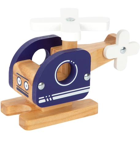 Hélicoptère en bois bleu Bleu 4 - vertbaudet enfant 