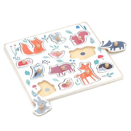 Encastrement en bois animaux de la forêt Beige 3 - vertbaudet enfant 