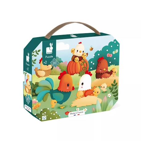 Puzzle bienvenu dans la basse-cour 20 pièces Vert 1 - vertbaudet enfant 