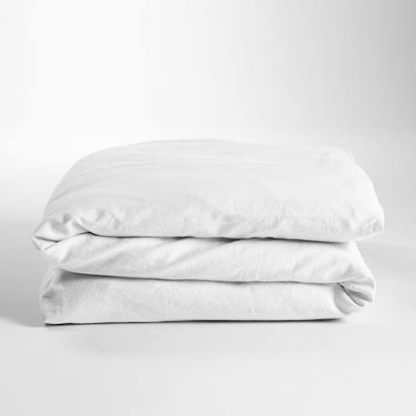 Housse de couette satin de coton bio lavé 1 personne Ambre+Blanc craie+Cyprès+Lin+Peach+Tilleul 8 - vertbaudet enfant 
