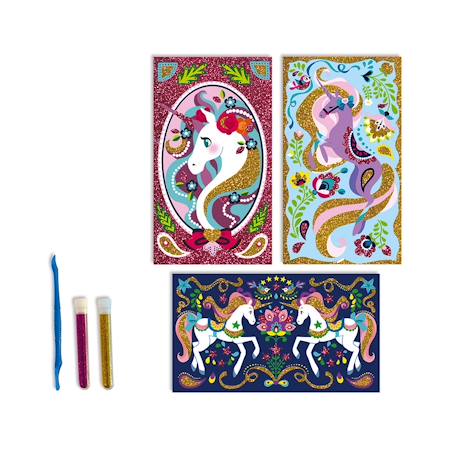 Set créatif paillettes licornes Bleu 4 - vertbaudet enfant 
