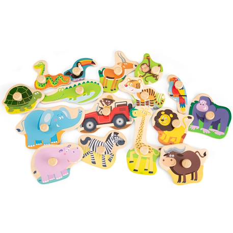 Grand puzzle safari 16 pcs Beige 3 - vertbaudet enfant 