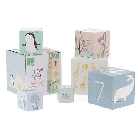 Cubes gigognes animaux du monde Beige 2 - vertbaudet enfant 