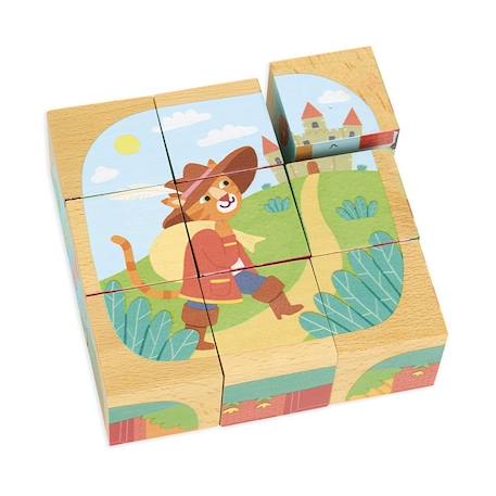 Cubes en bois - les contes Beige 1 - vertbaudet enfant 