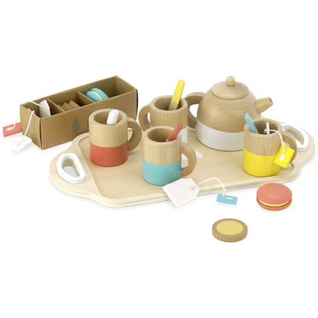 Service à thé en bois Beige 1 - vertbaudet enfant 