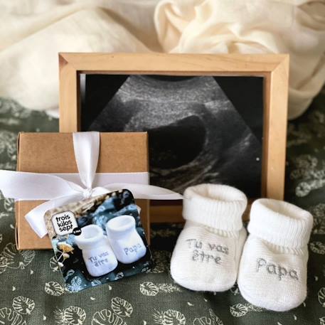 Chaussons naissance pour annoncer la grossesse Blanc 5 - vertbaudet enfant 