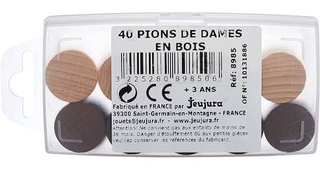 Boîte 40 pions dames en bois Marron 3 - vertbaudet enfant 