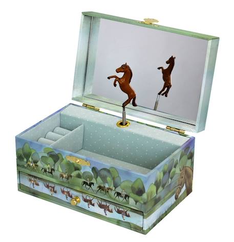 Boîte à bijoux musicale cheval normandie Vert 2 - vertbaudet enfant 