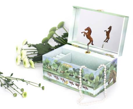 Boîte à bijoux musicale cheval normandie Vert 6 - vertbaudet enfant 
