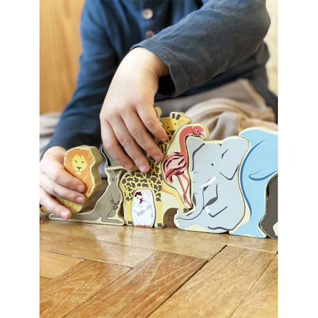 Puzzle de lettres animaux Beige 5 - vertbaudet enfant 