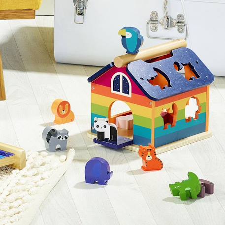 Maison des formes arc-en-ciel Bleu 4 - vertbaudet enfant 