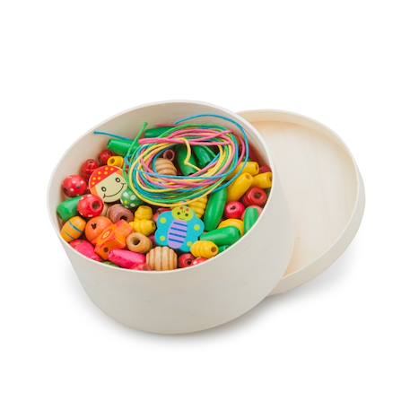 Boîte de perles en bois - 100 gr. Rouge 1 - vertbaudet enfant 