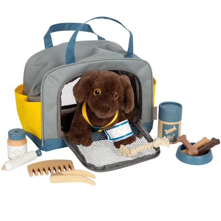 Chien avec sac et kit de soins Gris 1 - vertbaudet enfant 
